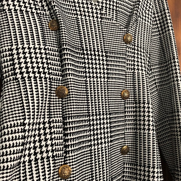 AKIRA Size L Body-con Dress! B&W HOUNDSTOOTH - Picture 2 of 4